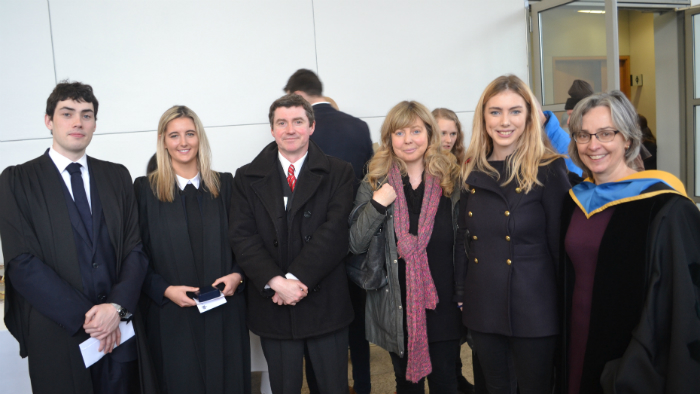 The Brady Prize winners, with Imelda Maher and the Brady Family